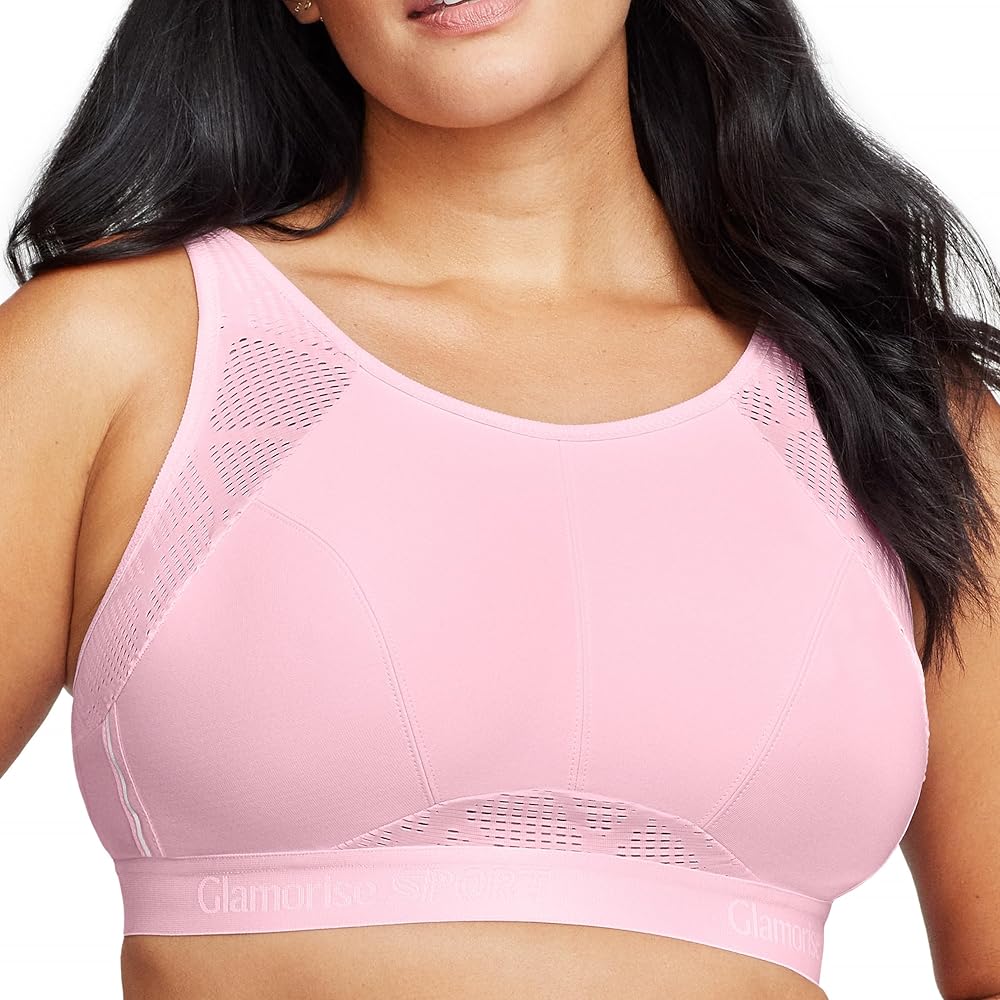 Glamorise Women's Plus Size No-Sweat Mesh Sports Bra Wirefree #1068