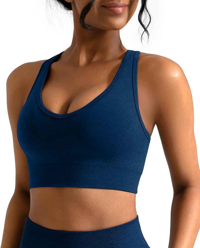 CELER Sports Bras for Women Racerback Chemistry Seamless Workout Yoga Gym Fitness Bra with Removable Pads