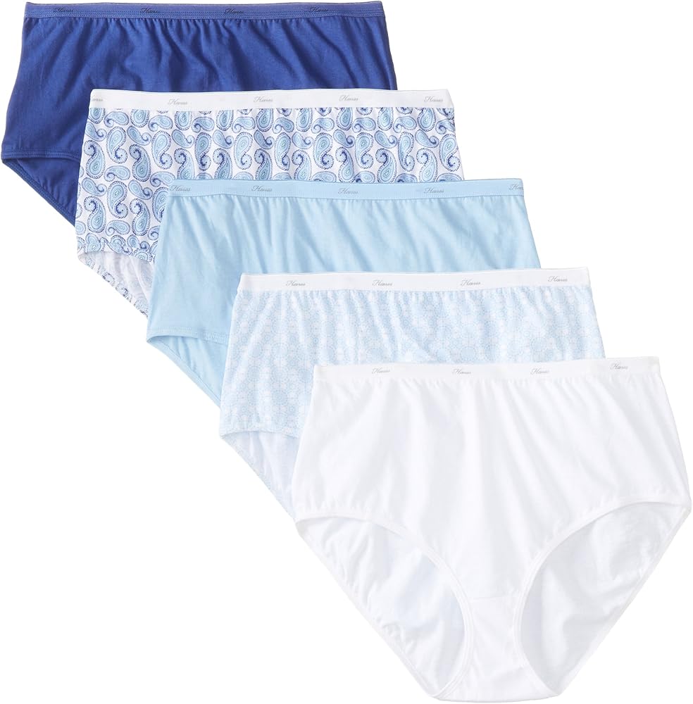 Hanes Women's Core Cotton Extended Size Brief Panty Pack Of 5