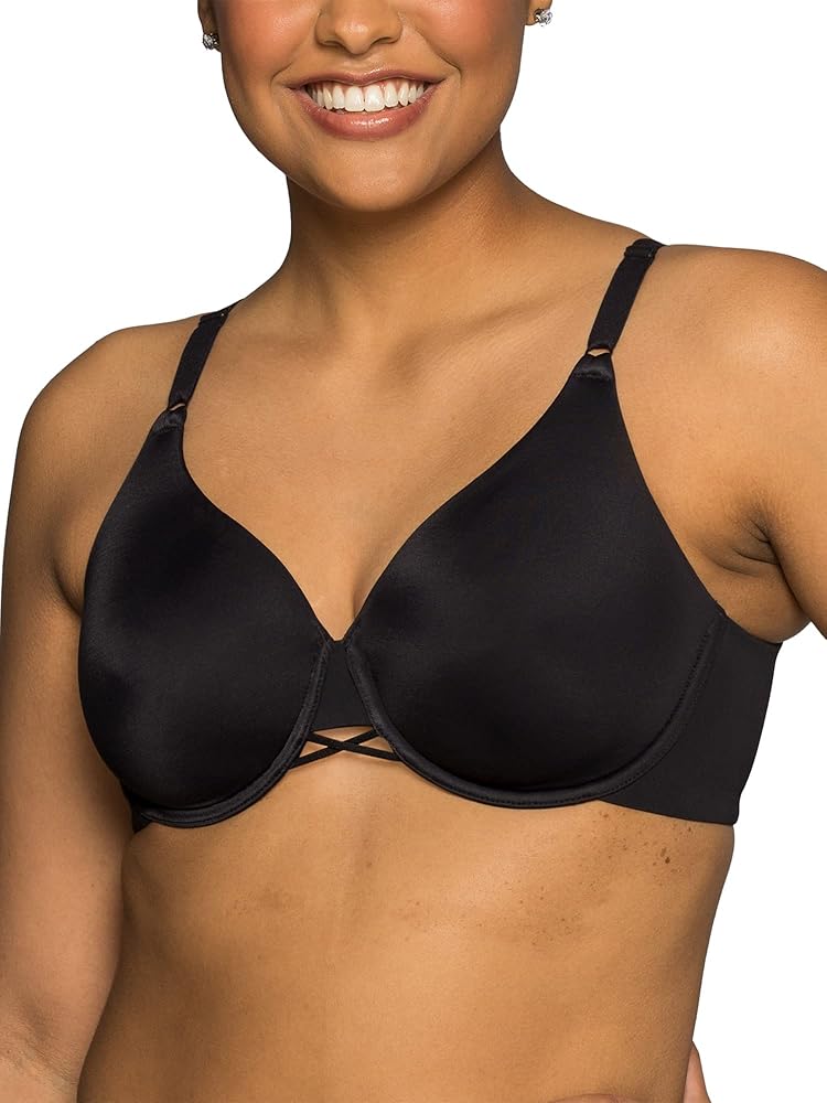 Vanity Fair Radiant Womens Back Smoothing Underwire Bra, 40DDD Midnight Black