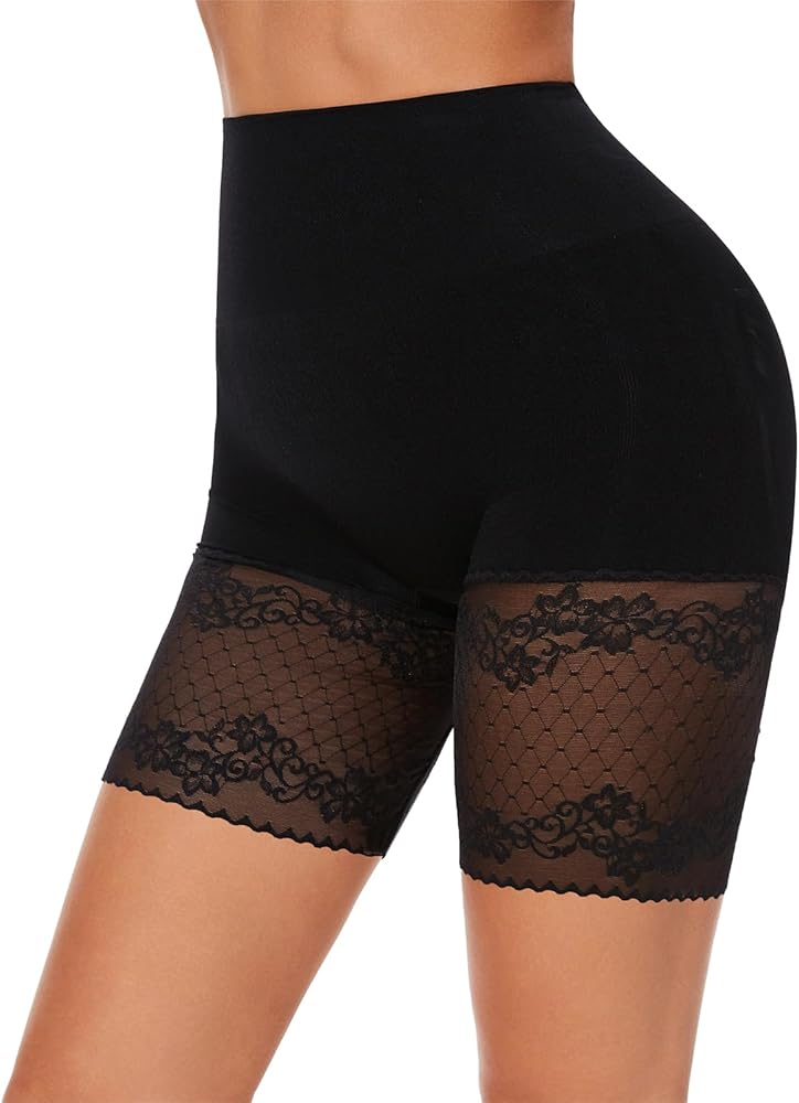 Tummy Control Shapewear Shorts for Women High Waist Body Shaper Slip Shorts Lace