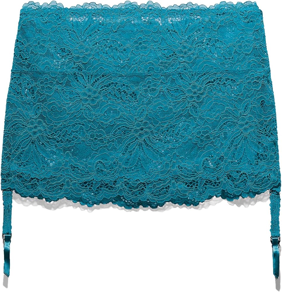 Savage X Fenty, Women's, Romantic Corded Lace Garter Skirt, Laidback Blue, 3X