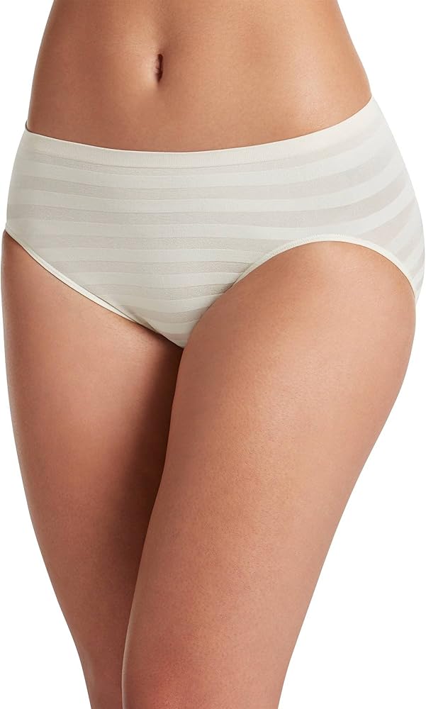 Jockey Women's Underwear Matte & Shine Seamfree Hi Cut, shimmer, 5