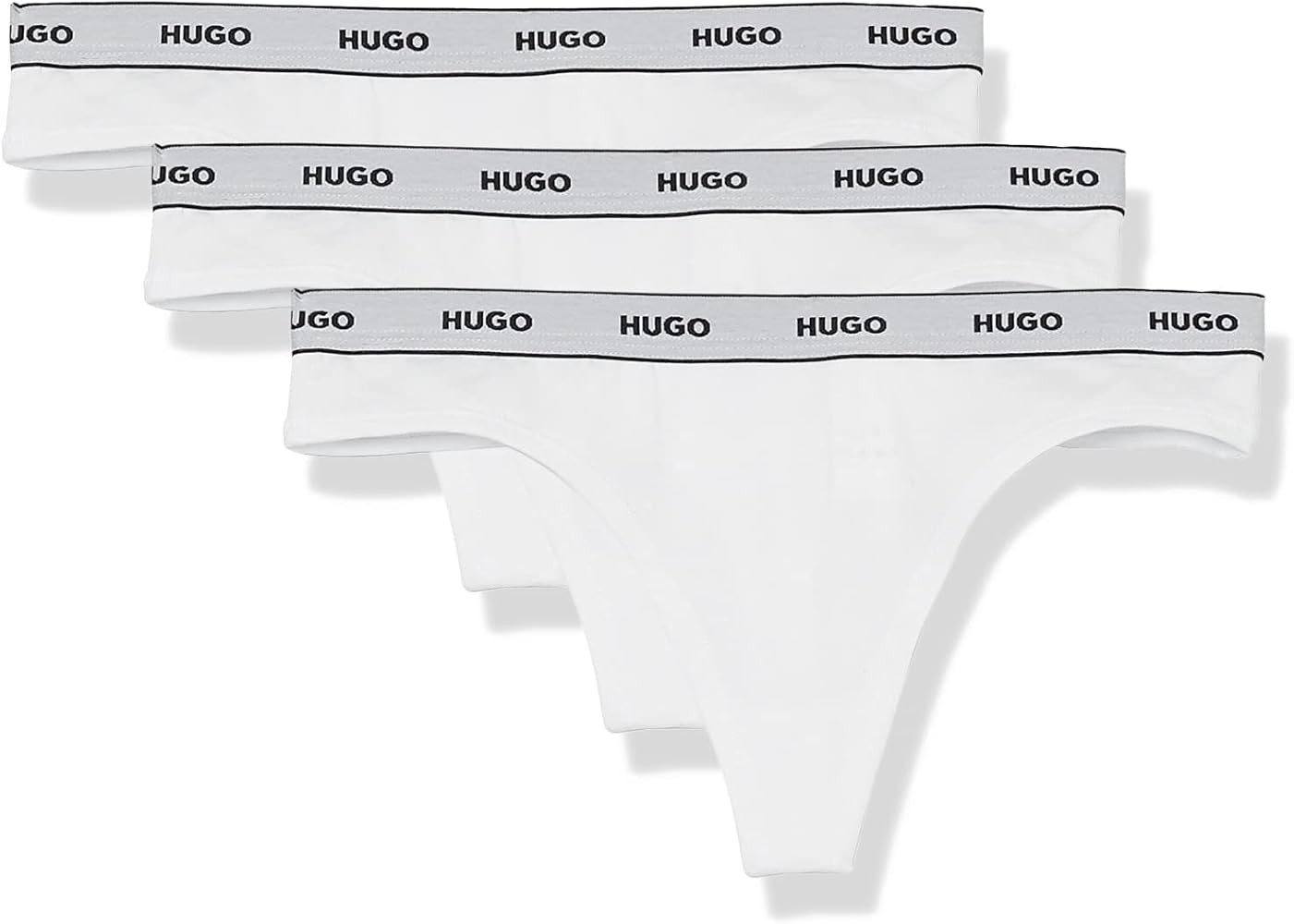 HUGO Women's 3-pack Repeat Logo Cotton Stretch Thongs