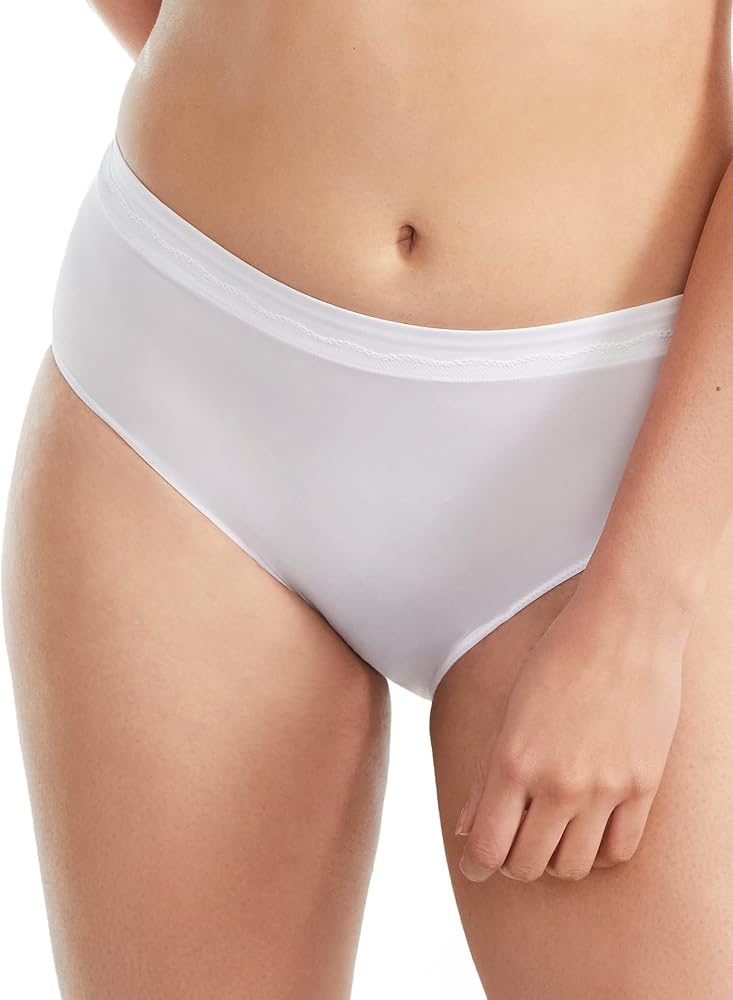 Bali Women's One Smooth U Modern Microfiber Brief Panty, DFMMMB, White, 9