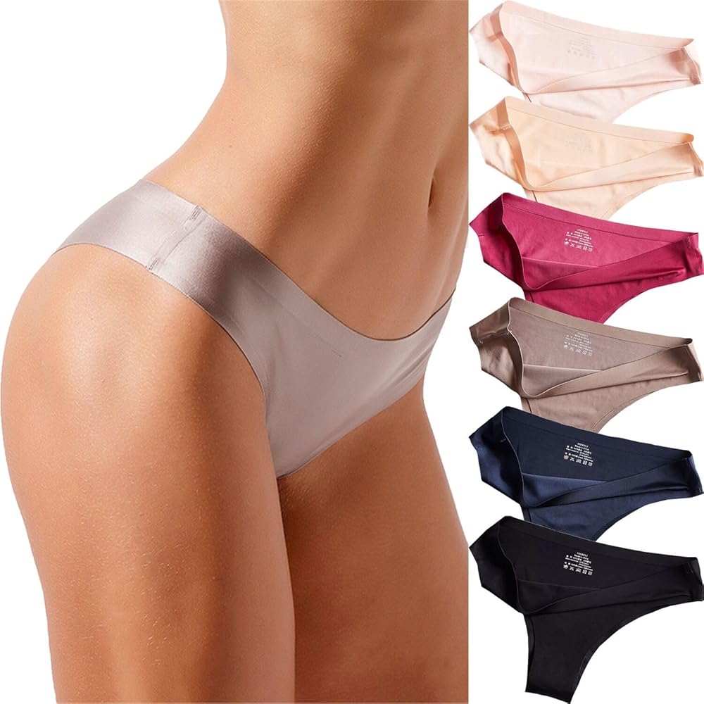 VISSAY Silk Panties for Women Bikini Seamless Breathable Underwear Ladies Comfortable Invisibles Briefs Undies