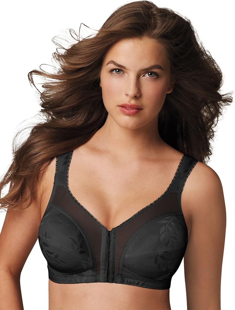 Playtex Women's Plus Size Front-Close Full Coverage Bra with Flex Back, Black, 38DDD