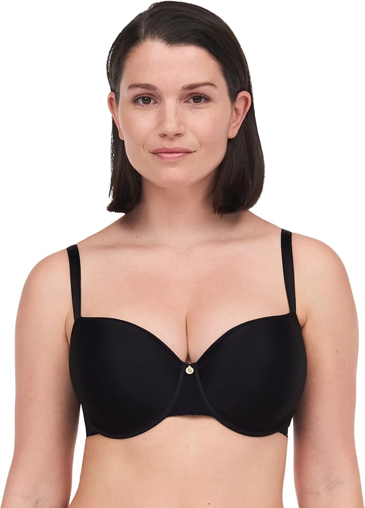 Chantelle Women's Lucie Lace Comfort Demi Memory Foam Bra, Black, 32C