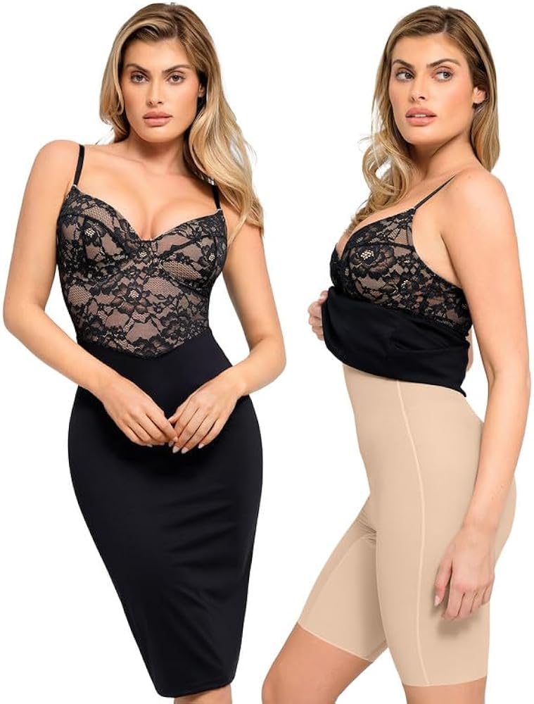 Popilush The Shapewear Dress Lace Dress Womens Corset Dress with Underwire Midi Dress for Women Summer Dress