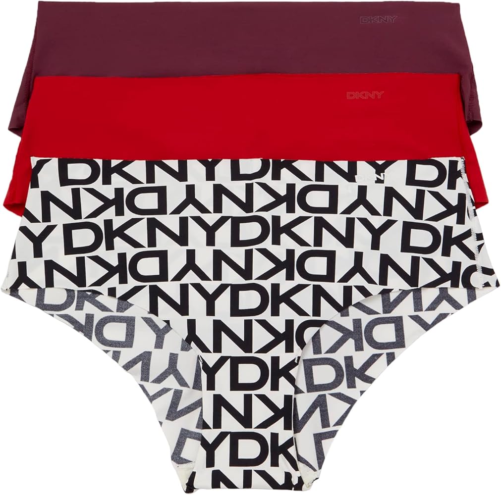 DKNY Women's Litewear Cut Anywhere Hipster Panties 3 Pack Multipack