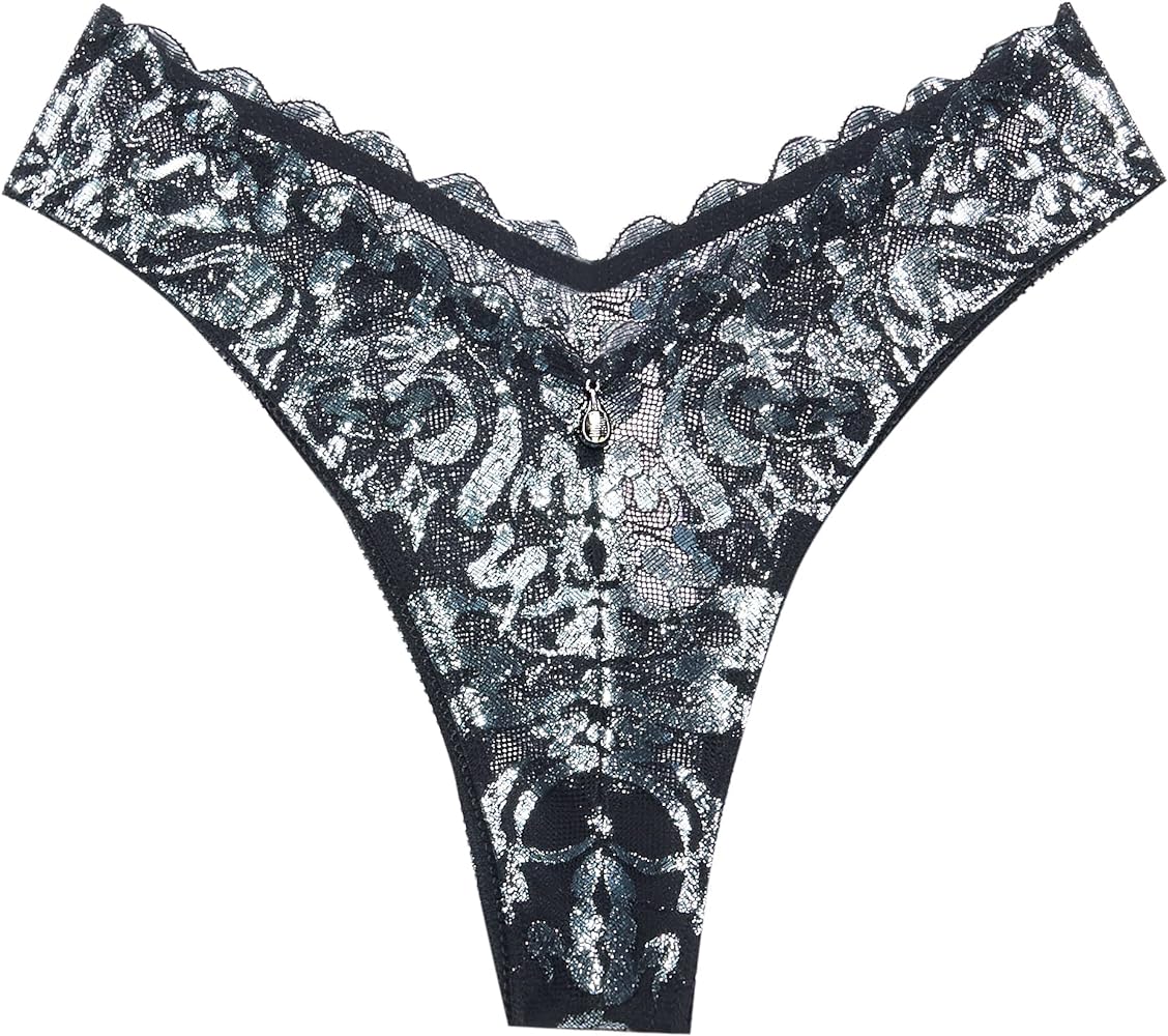 Savage X, Women's Sharp Dresser Lace Hipster Panty, Black Caviar, L