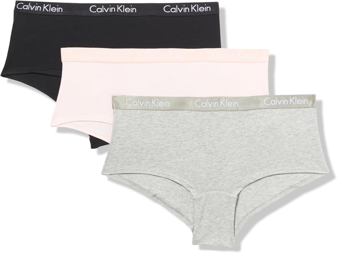 Calvin Klein Women's Motive Cotton Boyshort Panties, 3 Pack