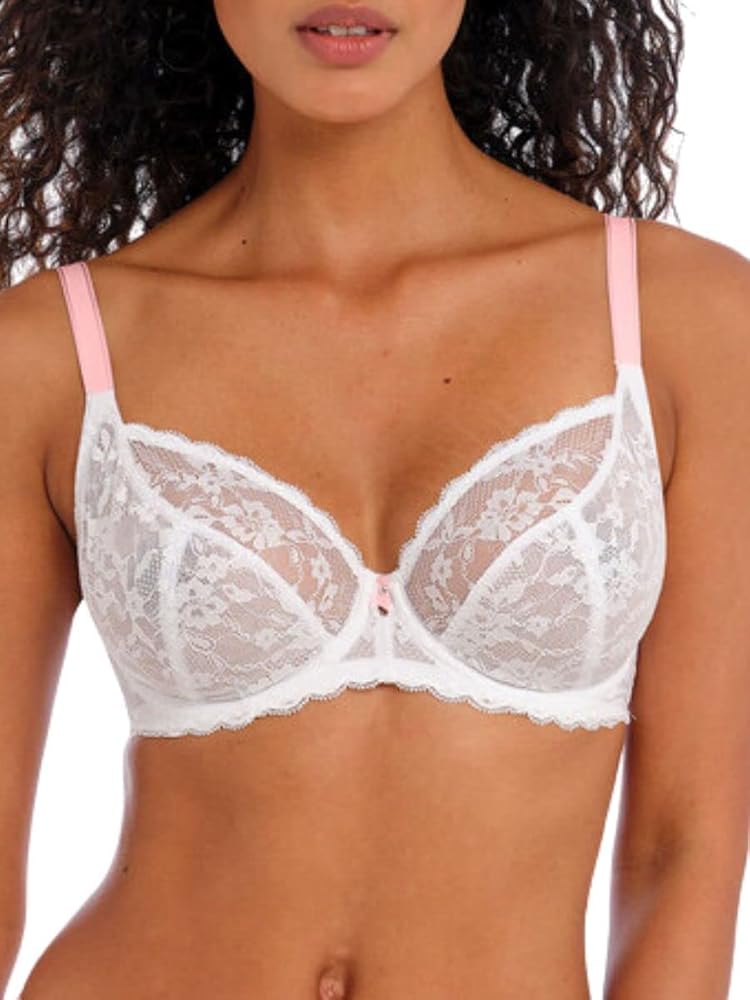 Freya Women's Offbeat Underwire Plunge Bra, White, 34D