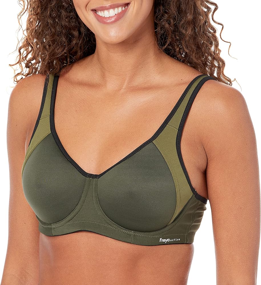 Freya Women's Sonic Underwire Spacer Molded Sports Bra, Khaki, 30GG