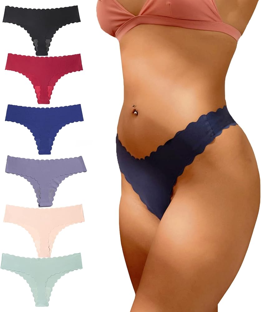 Aogda Thongs for Women Seamless Underwear Low Rise Panties Thong