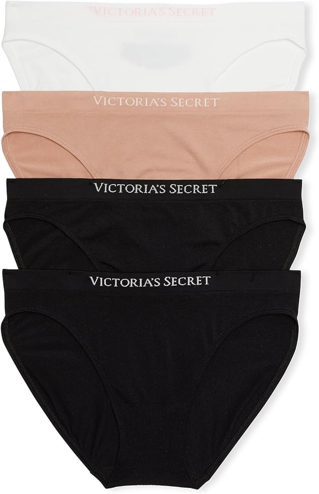 Victoria's Secret Women's Seamless Bikini Underwear, Moderate Coverage Panties for Women, Multi Pack (XS-XXL)