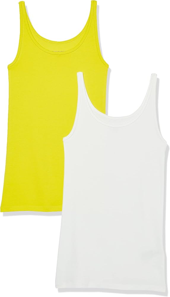 Amazon Essentials Women's Slim-Fit Thin Strap Tank Top, Pack of 2