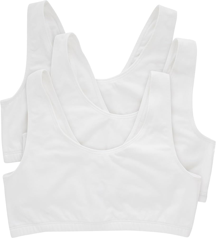 Hanes womens Scoopneck Bralette Pack,Cotton Crop Top, 3-pack