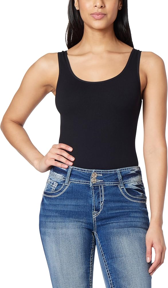 WallFlower Womens Coco Insta Smooth Scoop Neck Sleeveless Seamless Bodysuit Top (Available in Plus Sizes) Bodysuit