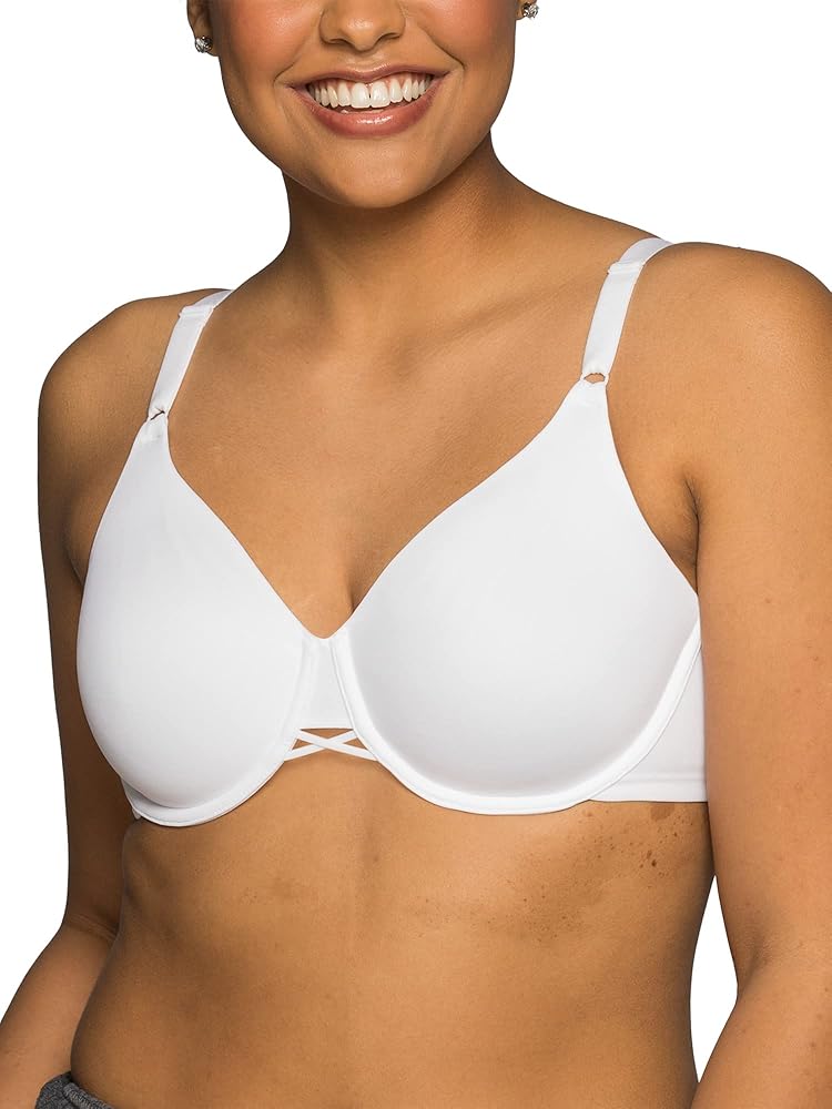 Vanity Fair Radiant Womens Back Smoothing Underwire Bra, 44C, Star White