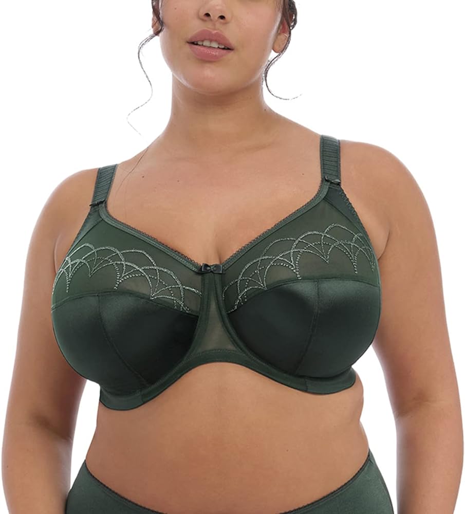 Elomi Cate Embroidered Full Cup Banded Underwire Bra (4030),38HH,Pine Grove