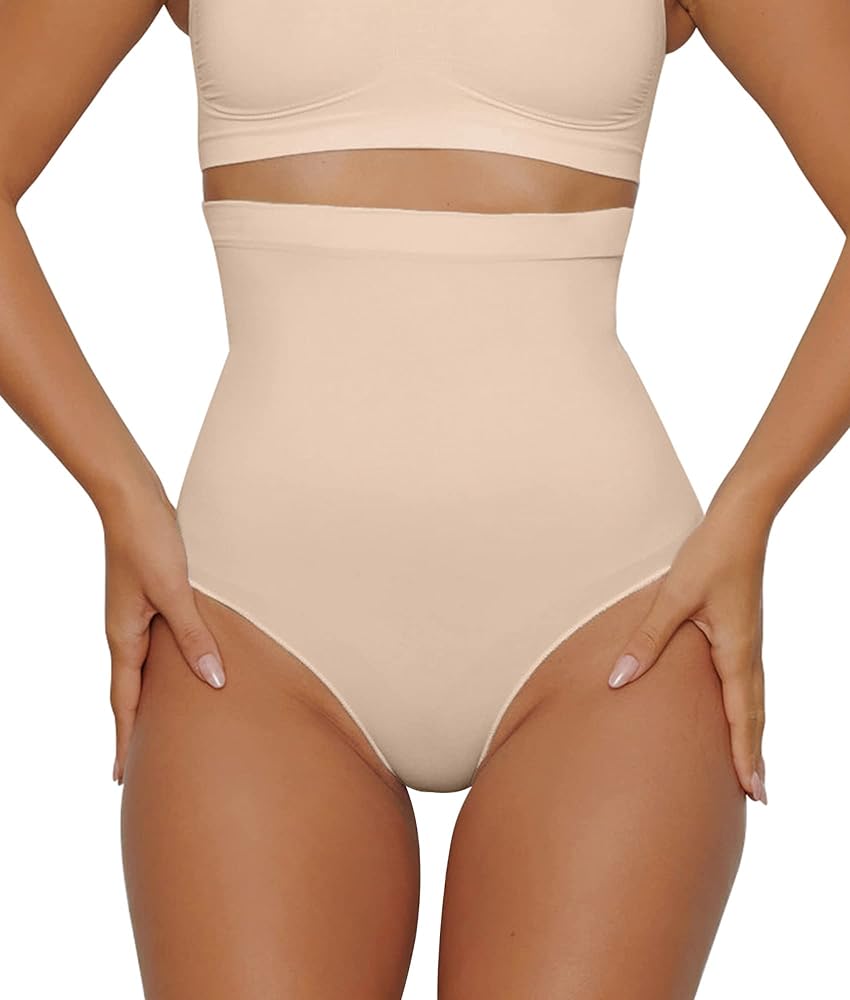 SHAPERX Women's High-Waist Tummy Control Panties - Seamless Butt Lifter Underwear for Sculpted Silhouette