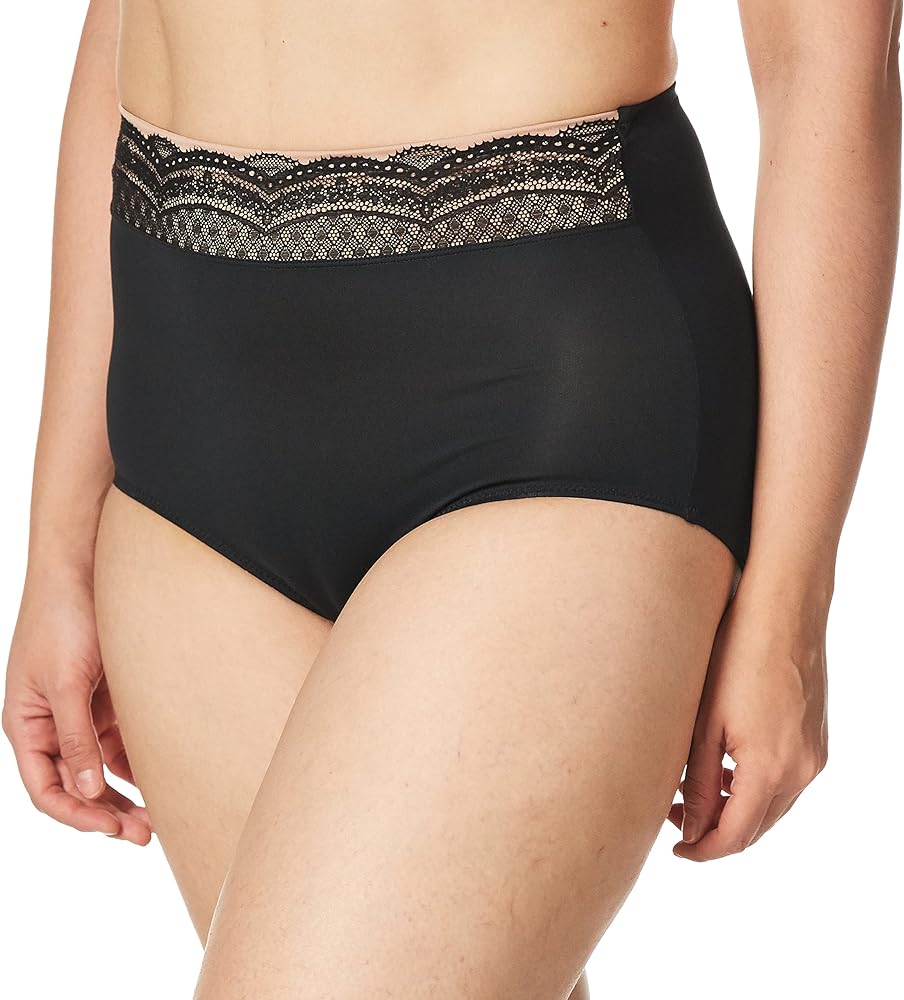 Warner's Women's No Pinching No Problems Dig-Free Comfort Waist with Lace Microfiber Brief Rs7401p