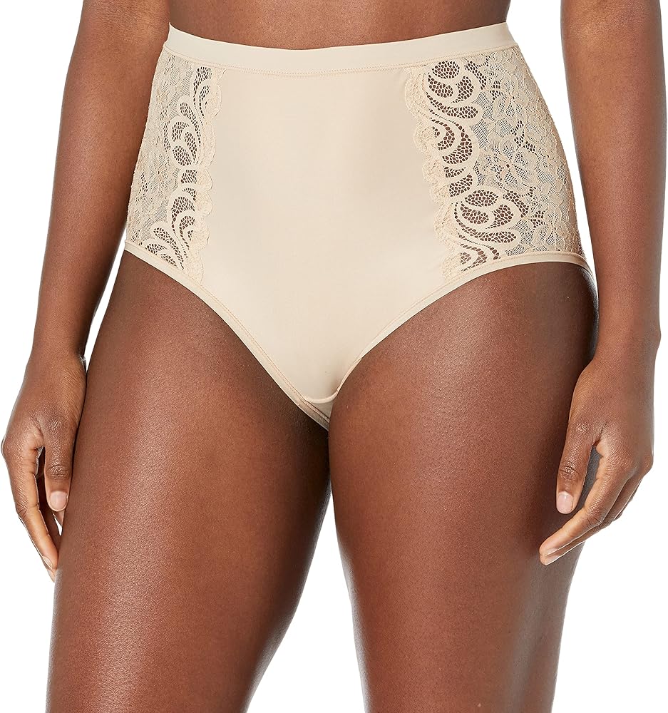 Bali Women's One U Tummy Smoothing Lace Accents Brief