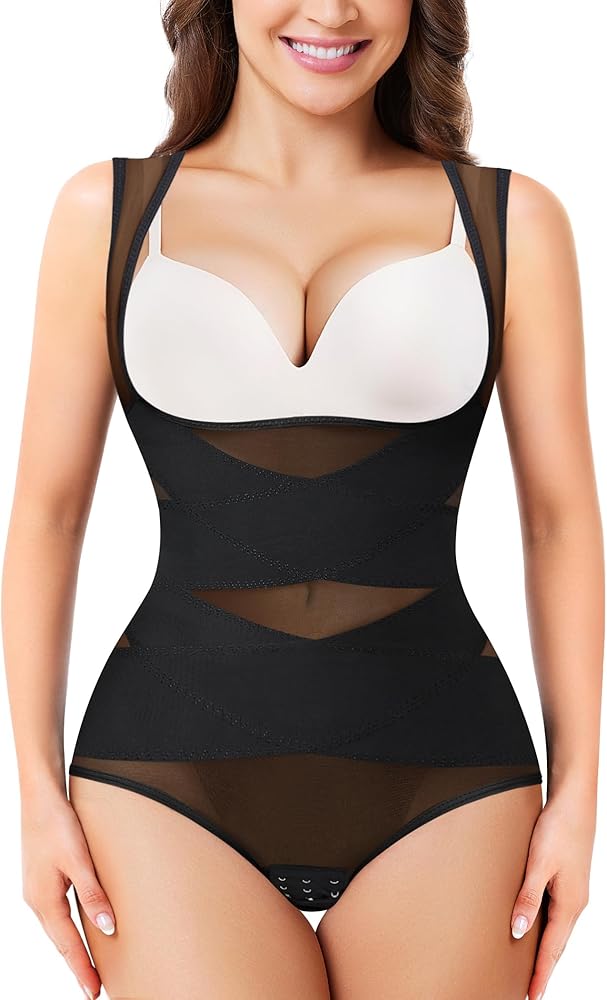 Nebility Plus Size Shapewear Bodysuit for Women Tummy Control Body Shaper Seamless Faja Colombian Waist Trainer Girdle