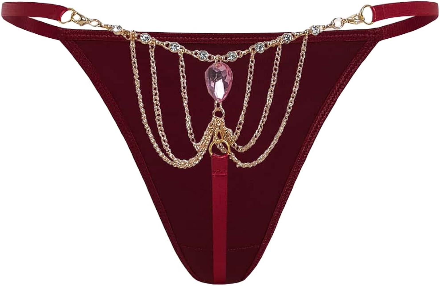 Floerns Women's Rhinestone Chain Detail Panty Underwear Lingerie Thongs