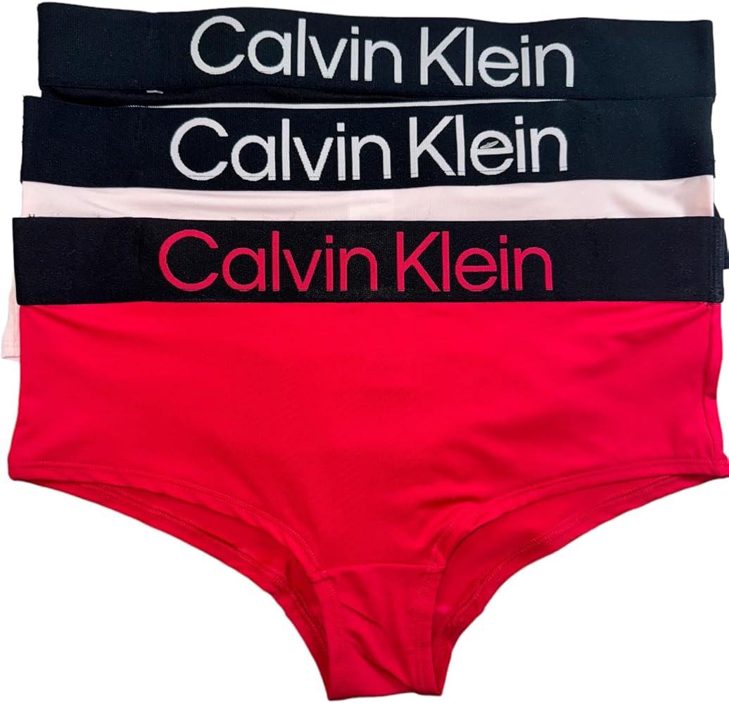 Calvin Klein Women's Bold Logo Micro Boyshorts 3 Pack (US, Alpha, Medium, Regular, Regular, Black(qp3076-651)/HP_P)