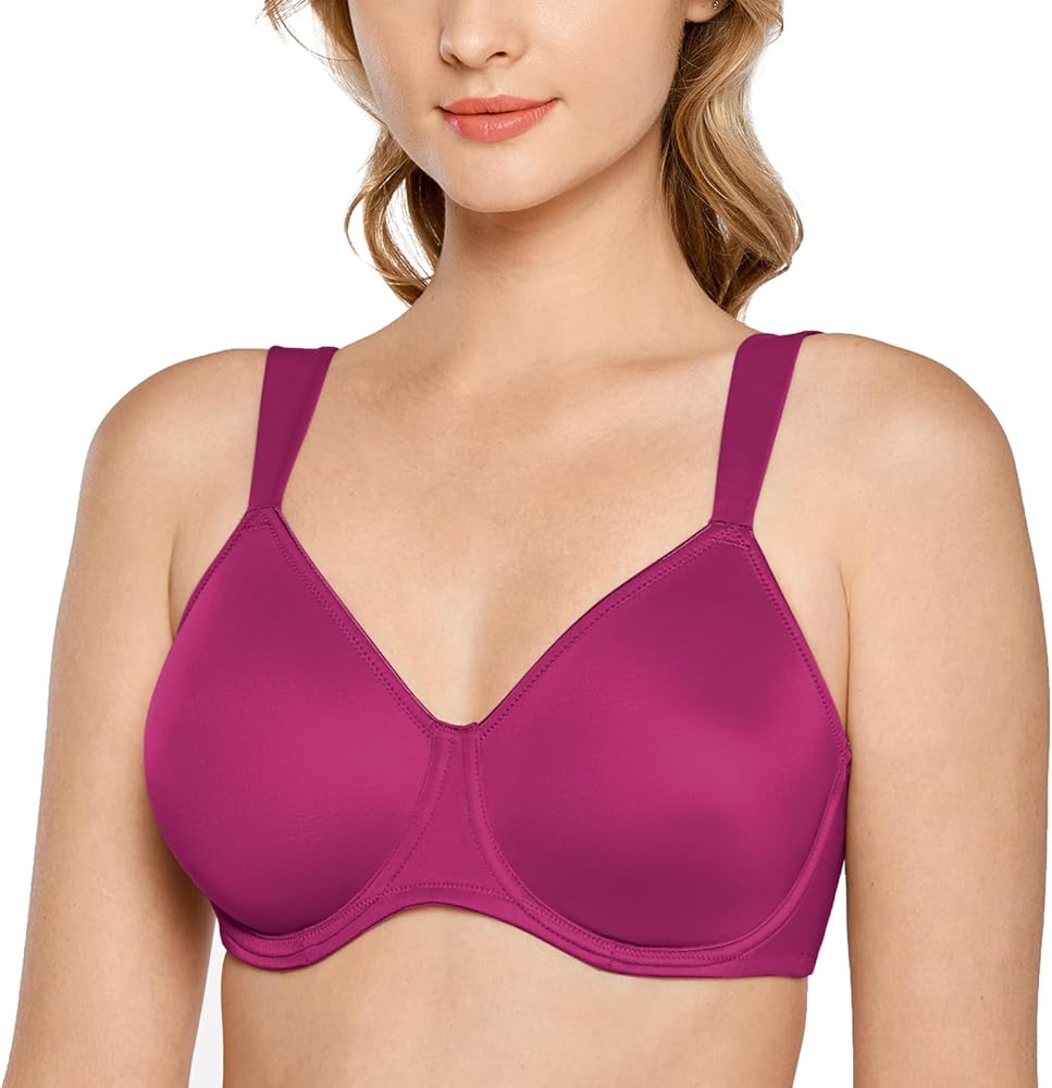 DELIMIRA Women's Full Coverage Minimizer Underwire Plus Size Non Padded Support Bra