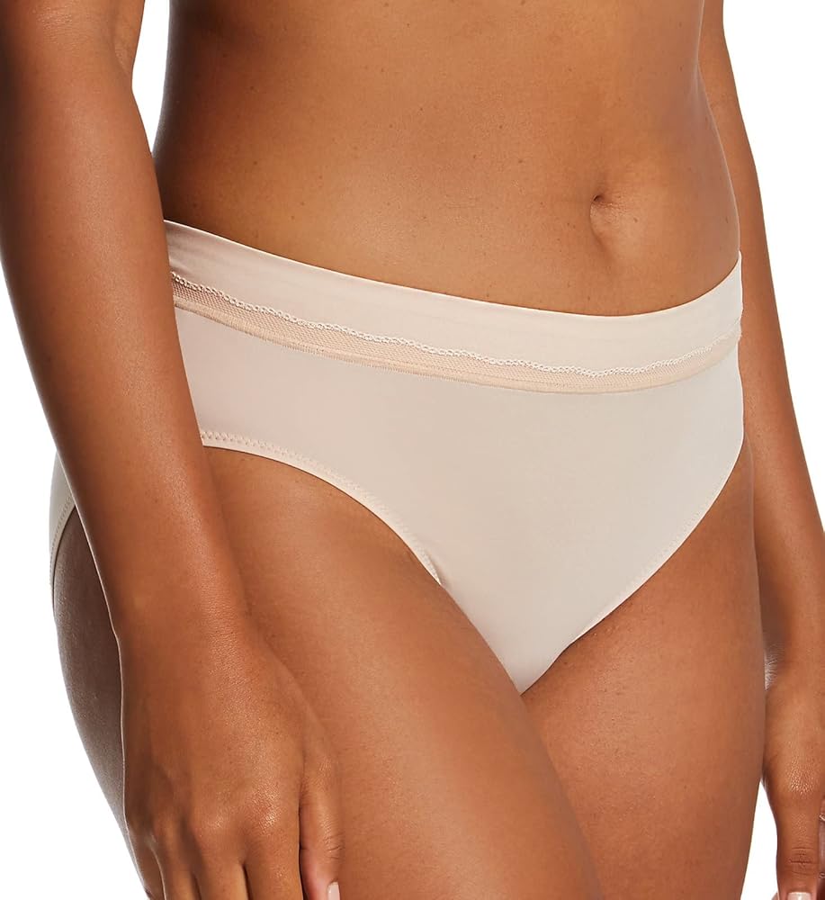 Bali Women's One Smooth U Modern Microfiber High Leg Panty, DFMMHL, Almond, 8