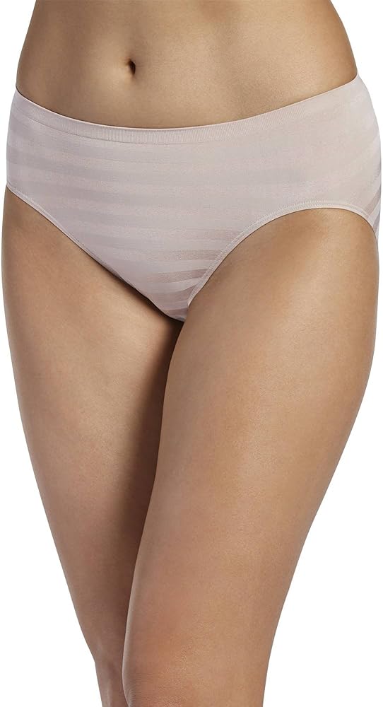 Jockey Women's Underwear Matte & Shine Seamfree Hi Cut, Light Out, 9