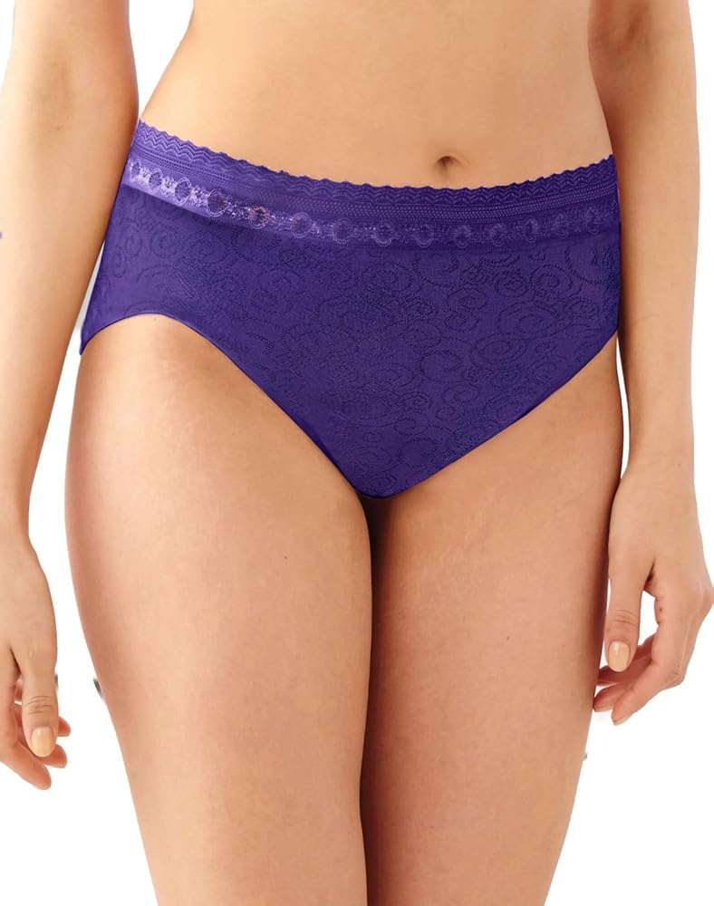 Bali Microfiber Soft Seamless Comfort Hi-Cut Panties Grape Radiance Swirl 6/7