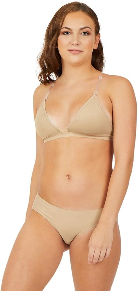 Capezio Women's Deep Neck Clear Back Bra