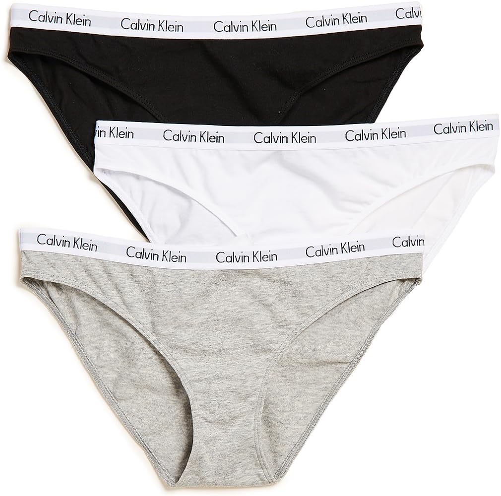 Calvin Klein Women's Carousel Logo Cotton Stretch Bikini Panties, 3 Pack