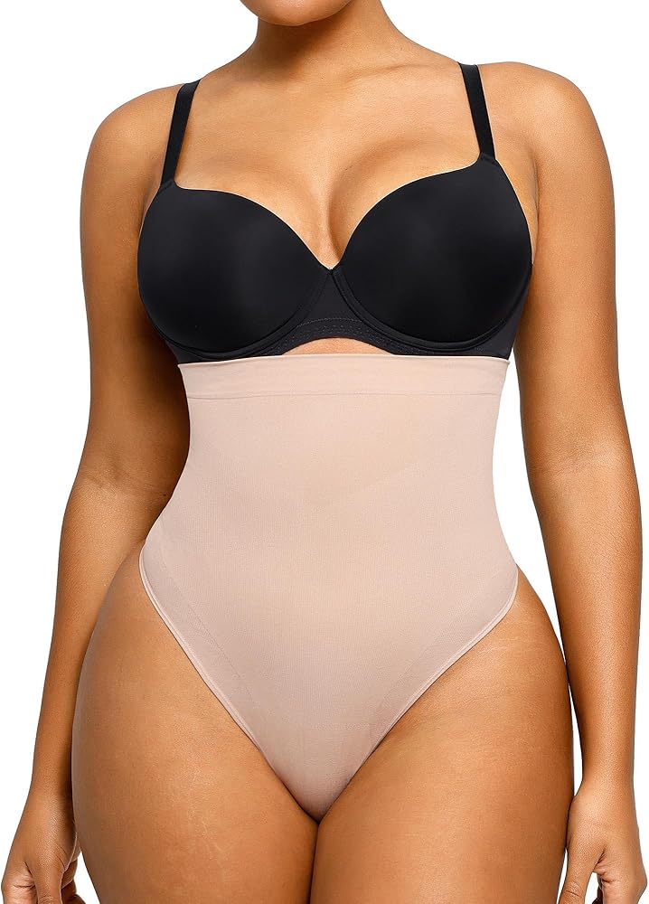 SHAPELLX Shapewear Tummy Control Seamless High Waisted Body Shaper Waist Slimming Thong Underwear Girdle Tummy Slimmer