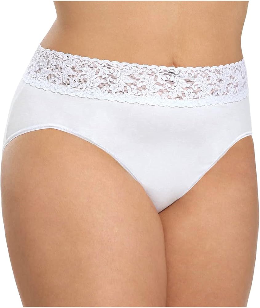 Hanky Panky Women's Plus Size Organic Cotton Signature Lace French Brief