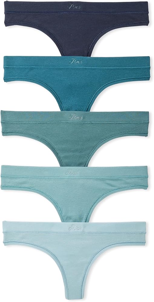 Victoria's Secret PINK Naturals Cotton Thong Panty Pack, Underwear for Women (XS-XXL)