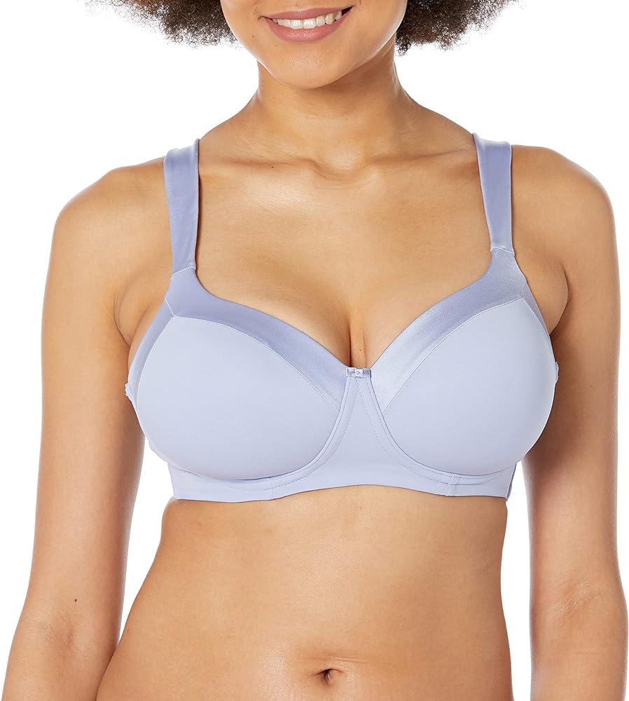 Playtex Women's Secrets Coverage Wireless, Balconette Wirefree Full-Figure T-Shirt Bra, Winter Lake, 38C