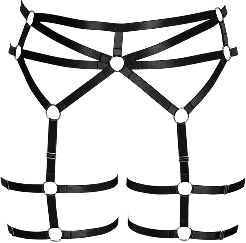 Women's Plus Size Body Harness Garter Belt Lingerie Gothic Punk Festival Rave