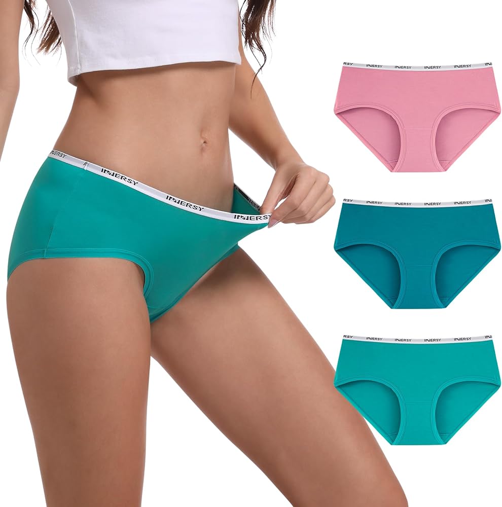 INNERSY Women's Bamboo Viscose Hipster Panties Breathable Silky Underwear 3-Pack