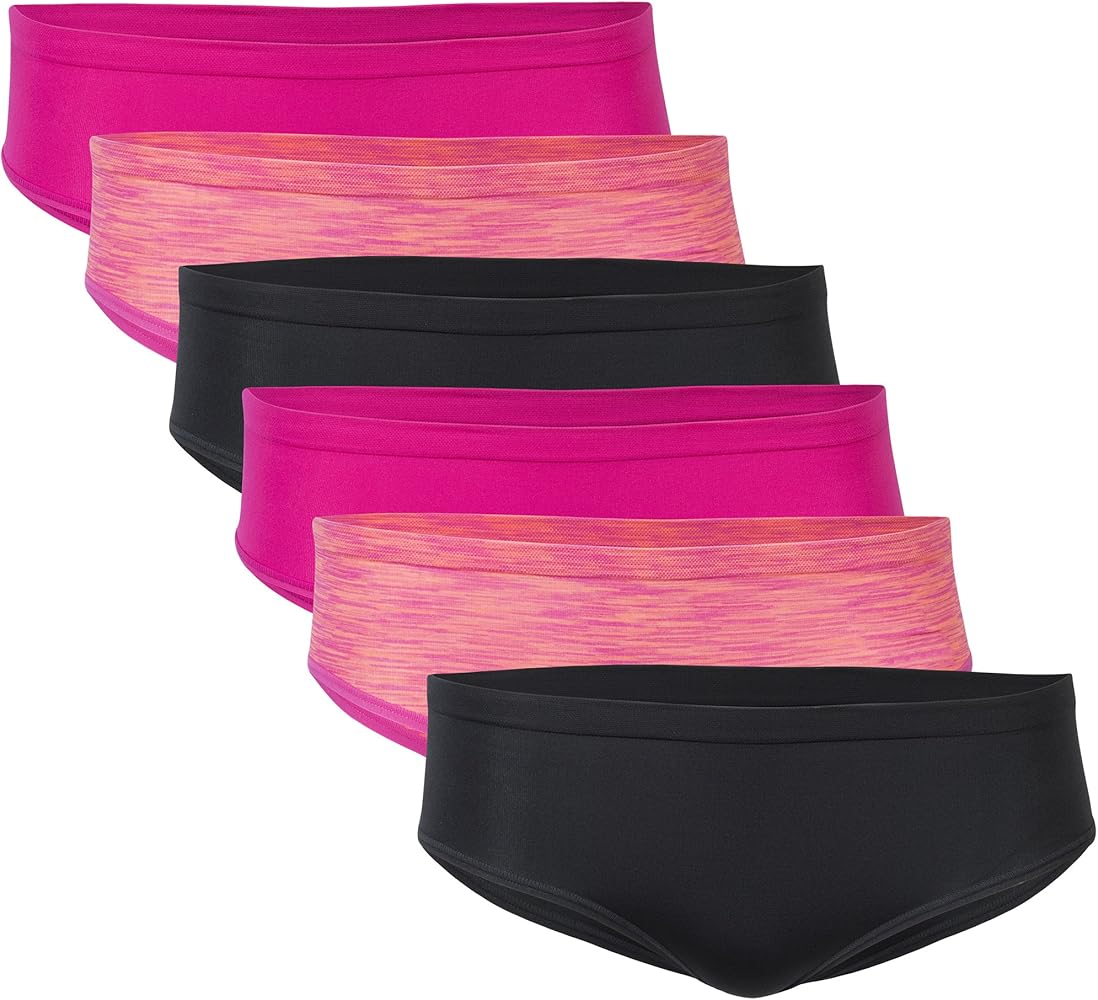 Gildan Womens Seamless Hipster Panties, 6 Pairs