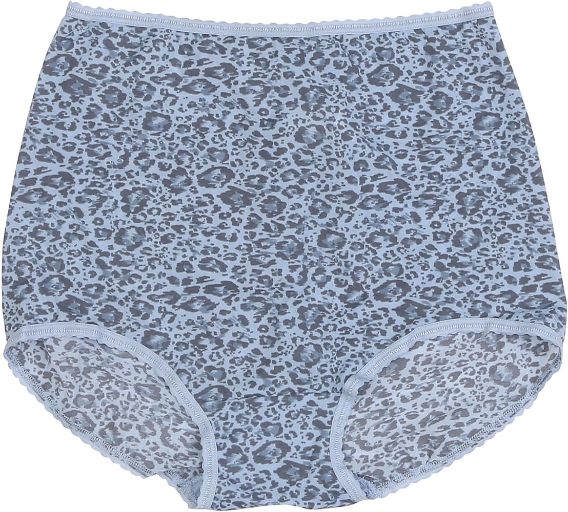 Bali Women's Skimp Skamp Brief Panty, 2633, Blue Grey Leo Print, 6