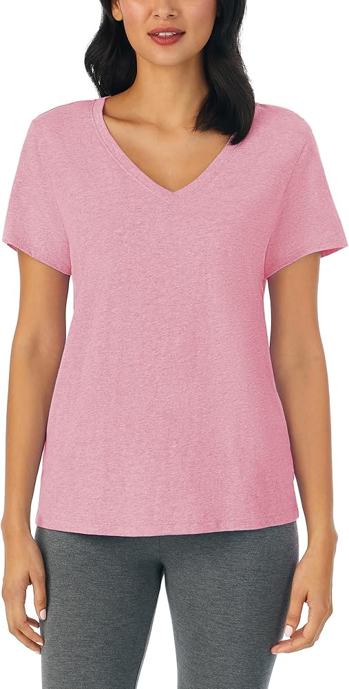 Nautica Womens Sleep Shirt - Lightweight, Breathable Pajama Top - Cotton Knit Jersey V-Neck Sleepwear and Loungewear