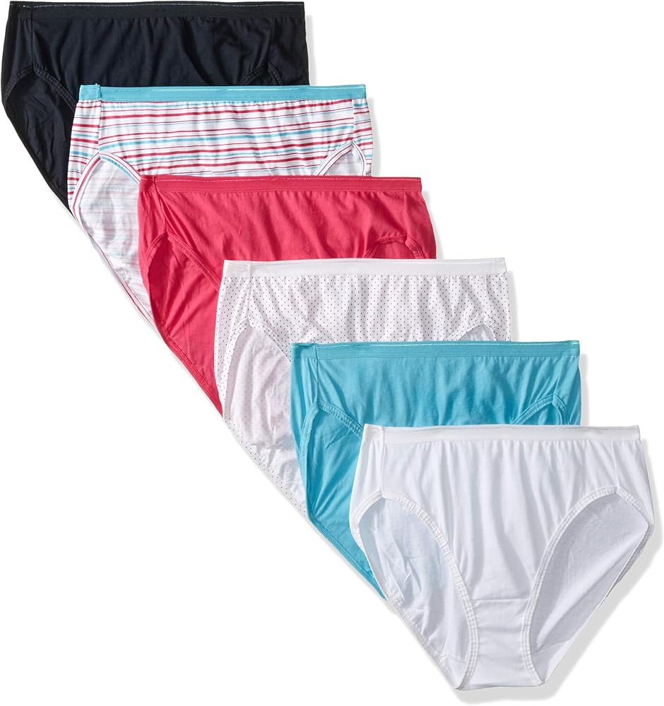 Fruit of the Loom Ladies Assorted Cotton Hicut Brief - 6 Pack (6DHICA1)