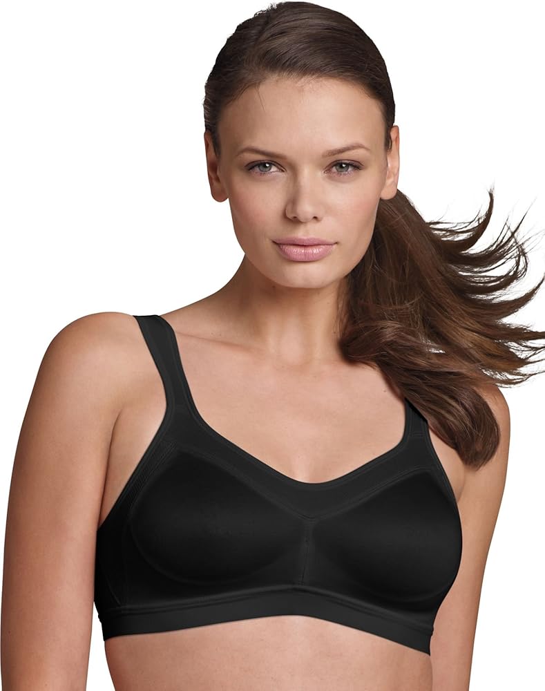 Playtex 18 Hour 4159 Active Breathable Comfort Wirefree Bra, Black, 40DD