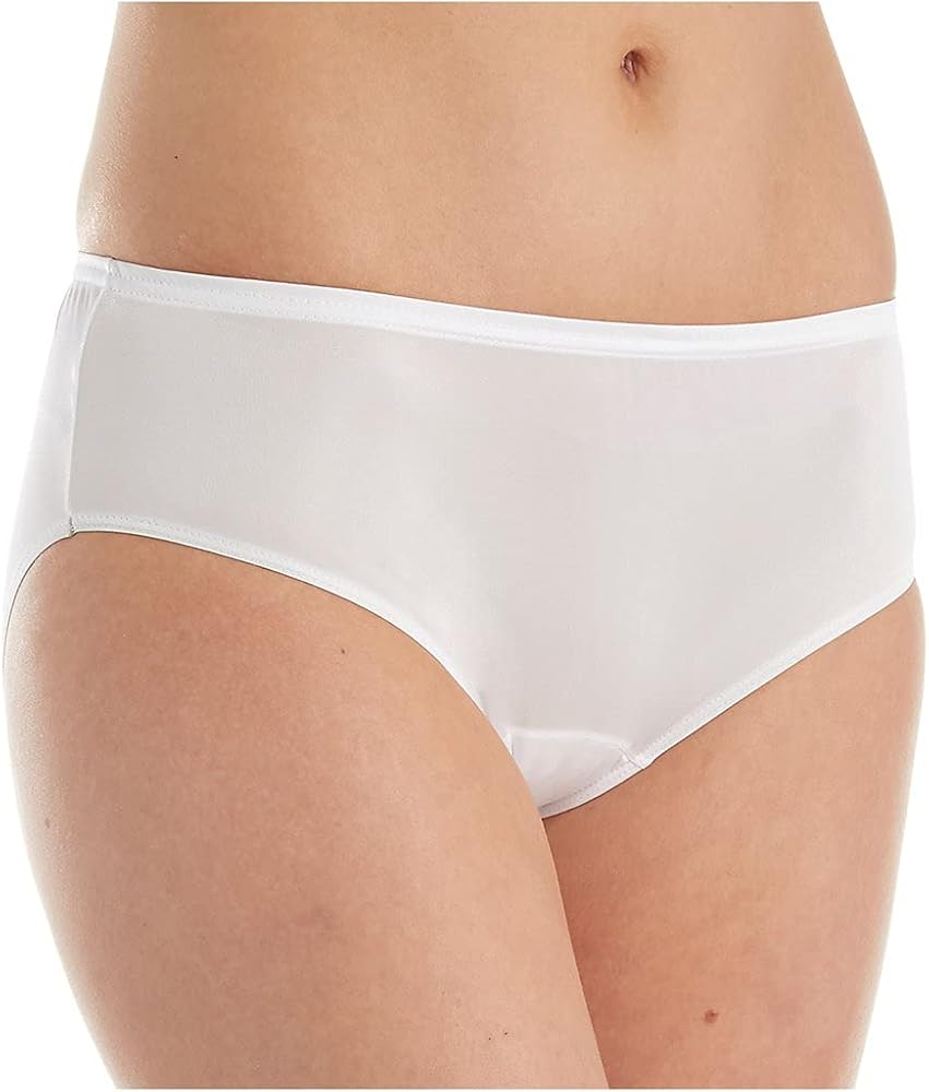 Shadowline Women's Nylon Hidden Elastic Hipster Panty 11032 9 White