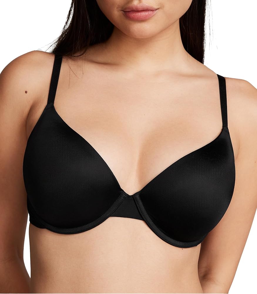 Victoria's Secret Pink Wear Everywhere Push Up Bra, Padded, Smoothing, Bras for Women, Black (36C)